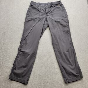 Carhartt Womens Size 10 Carpenter Pants Force Elastic Waist Relaxed Fit Gray